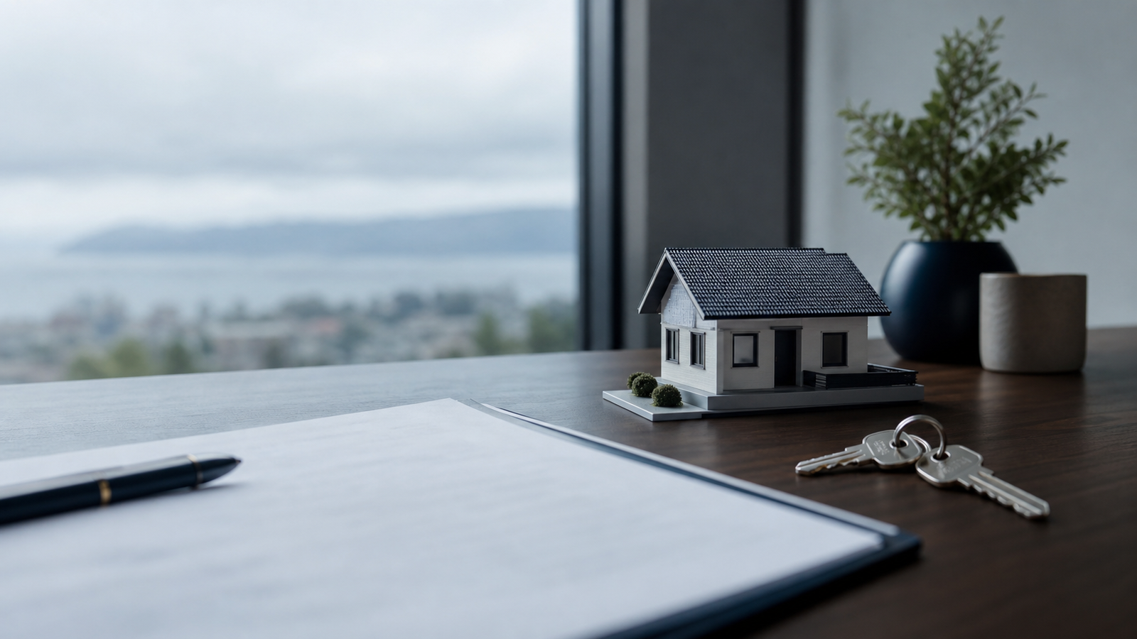 Llaves y maqueta de una vivienda para representar la recuperación legal de una propiedad arrendada por no pago